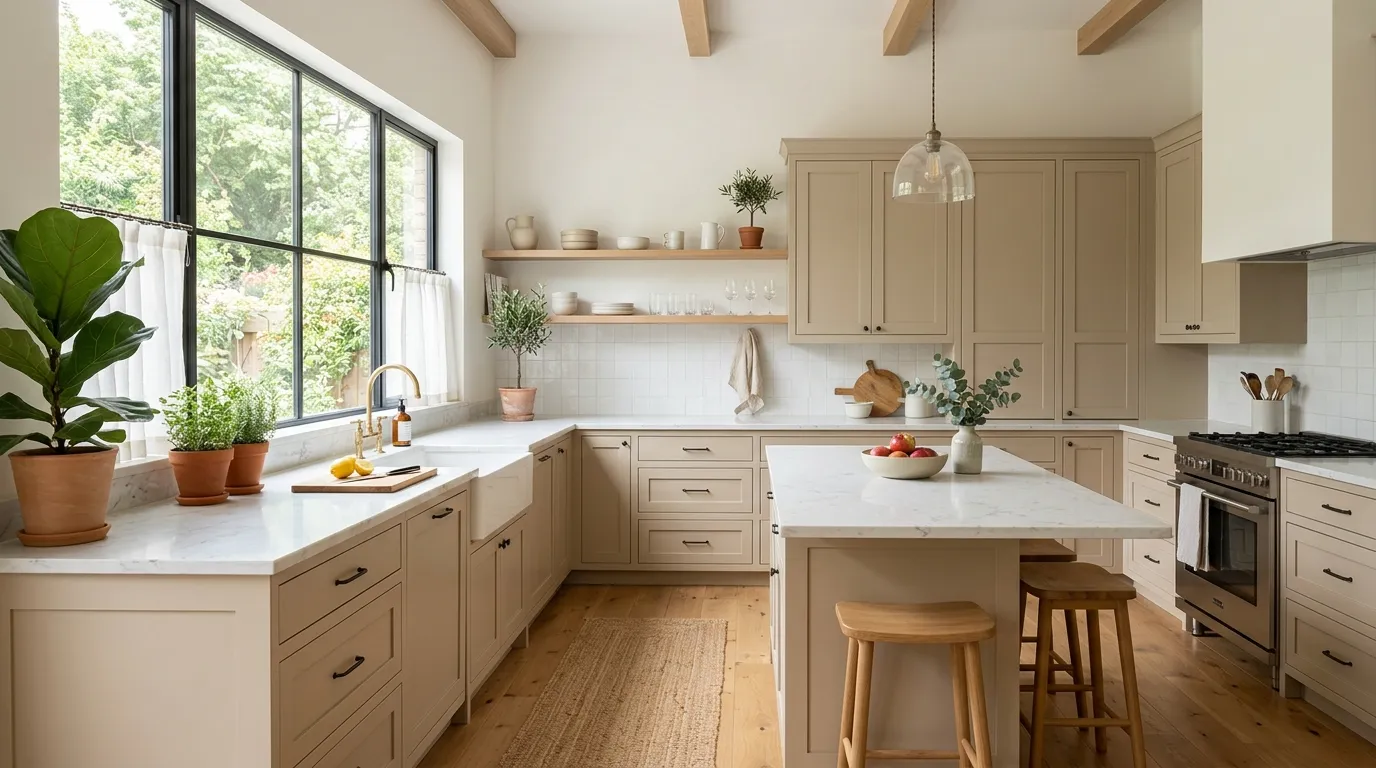 Beige Kitchen Cabinet Ideas for People Who Thought Beige Was Boring