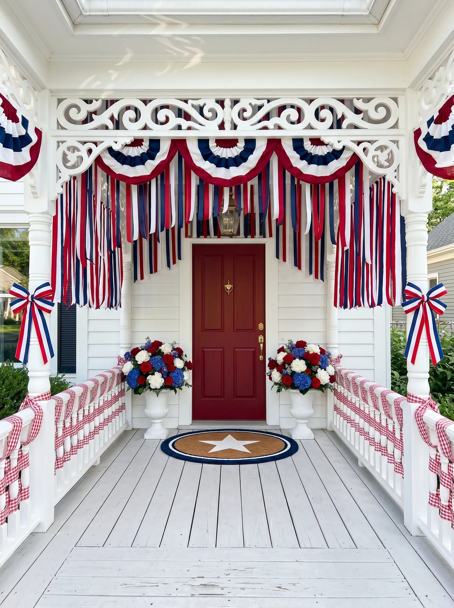 The Victorian Porch With the Theatrical Ribbon Curtain