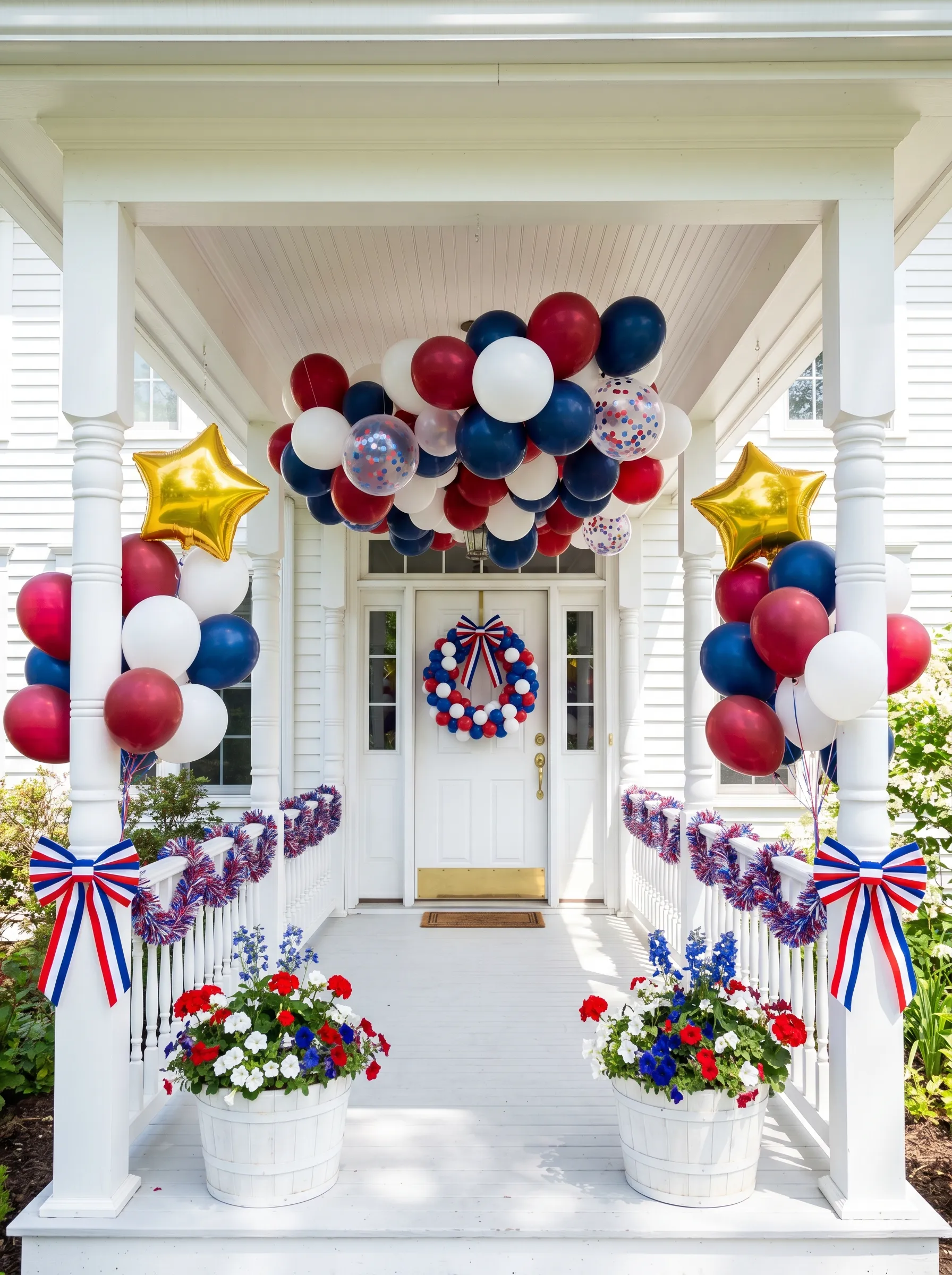 The Balloon Arch Porch That Commits to the Party