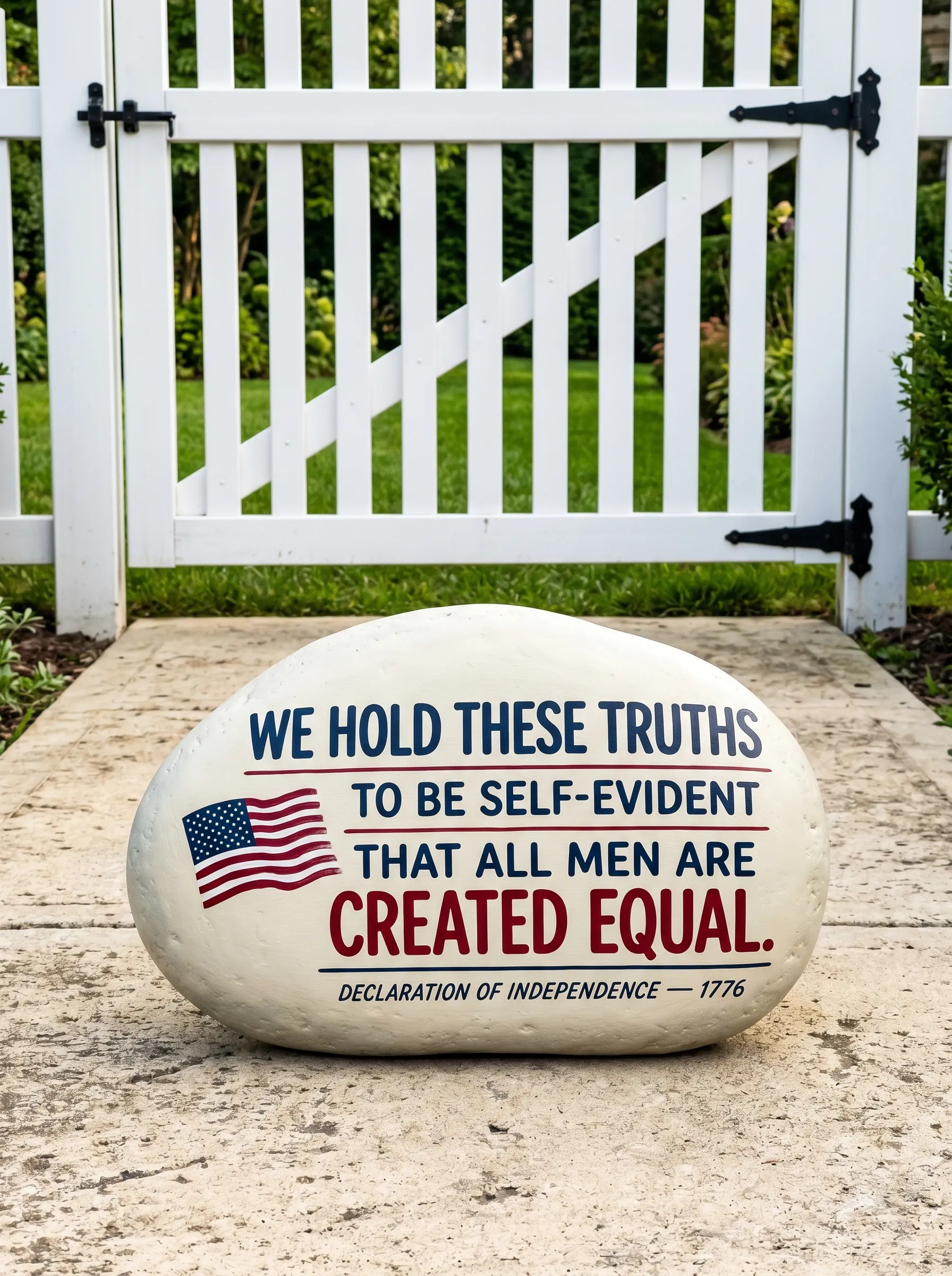 The Large Cream Declaration Stone for the Garden Path
