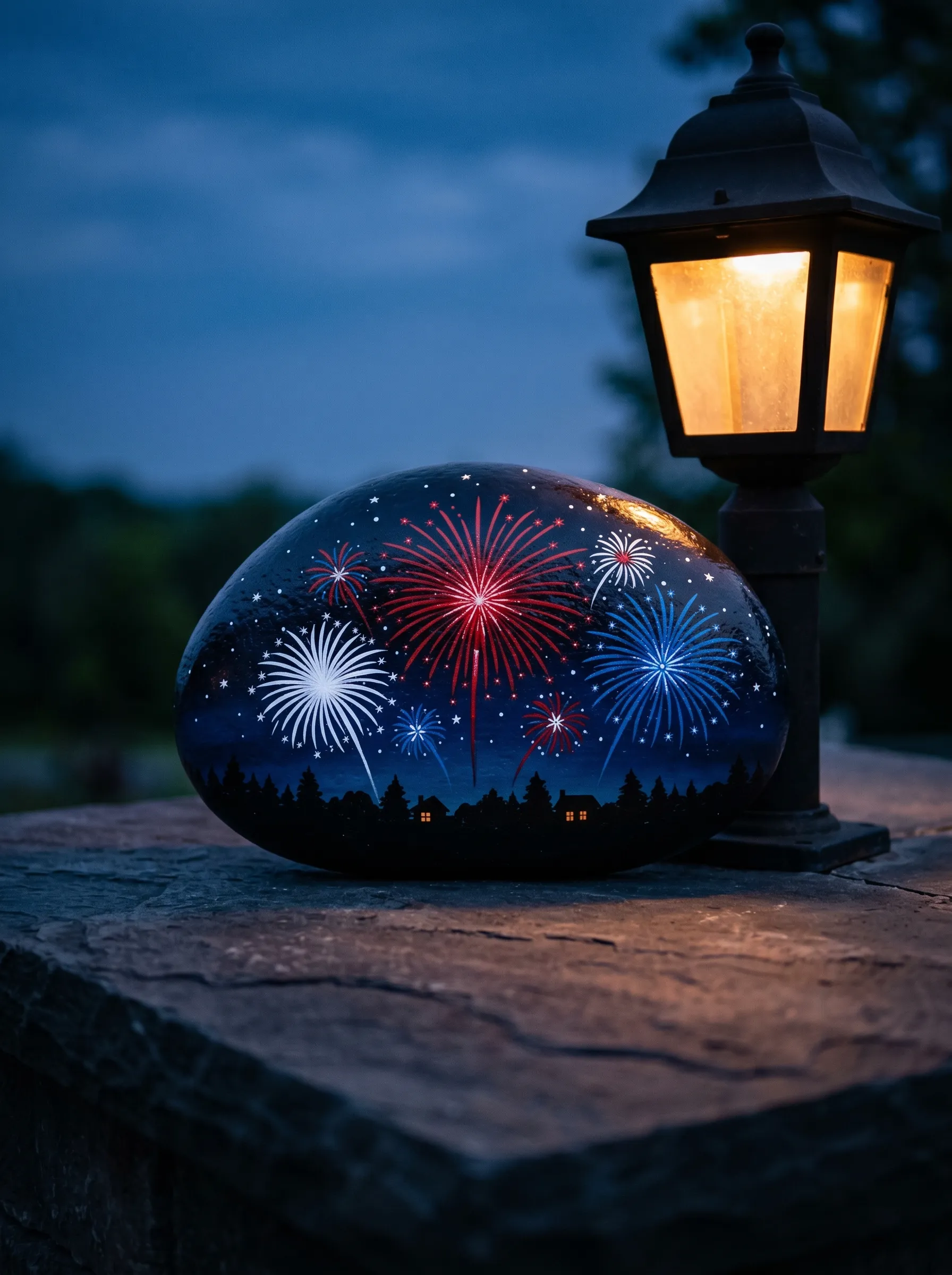 The Nightscape Fireworks Stone With Dark Ground and Luminous Detail