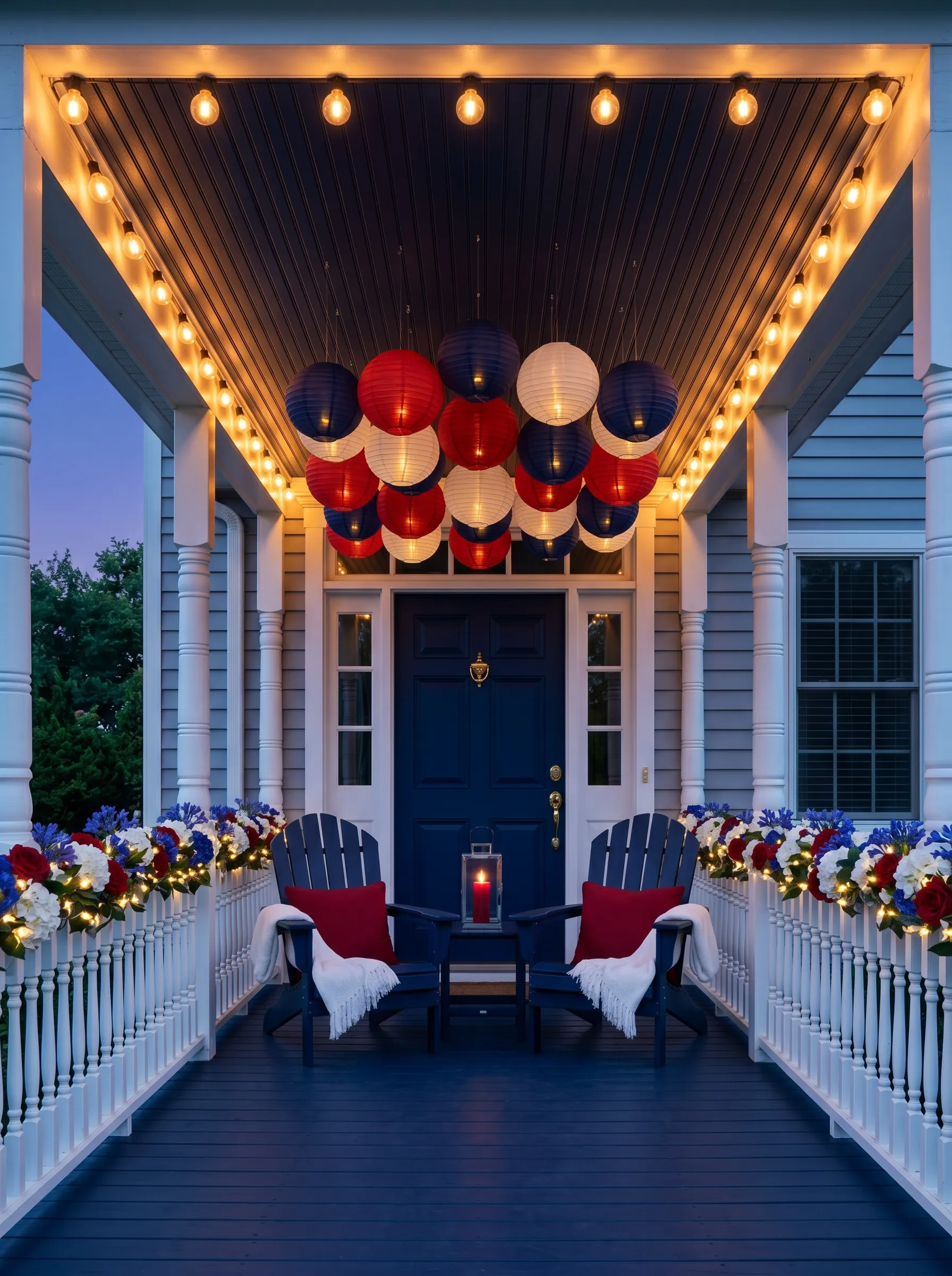 The Hanging Lantern Ceiling That Makes the Porch Feel Like a Party
