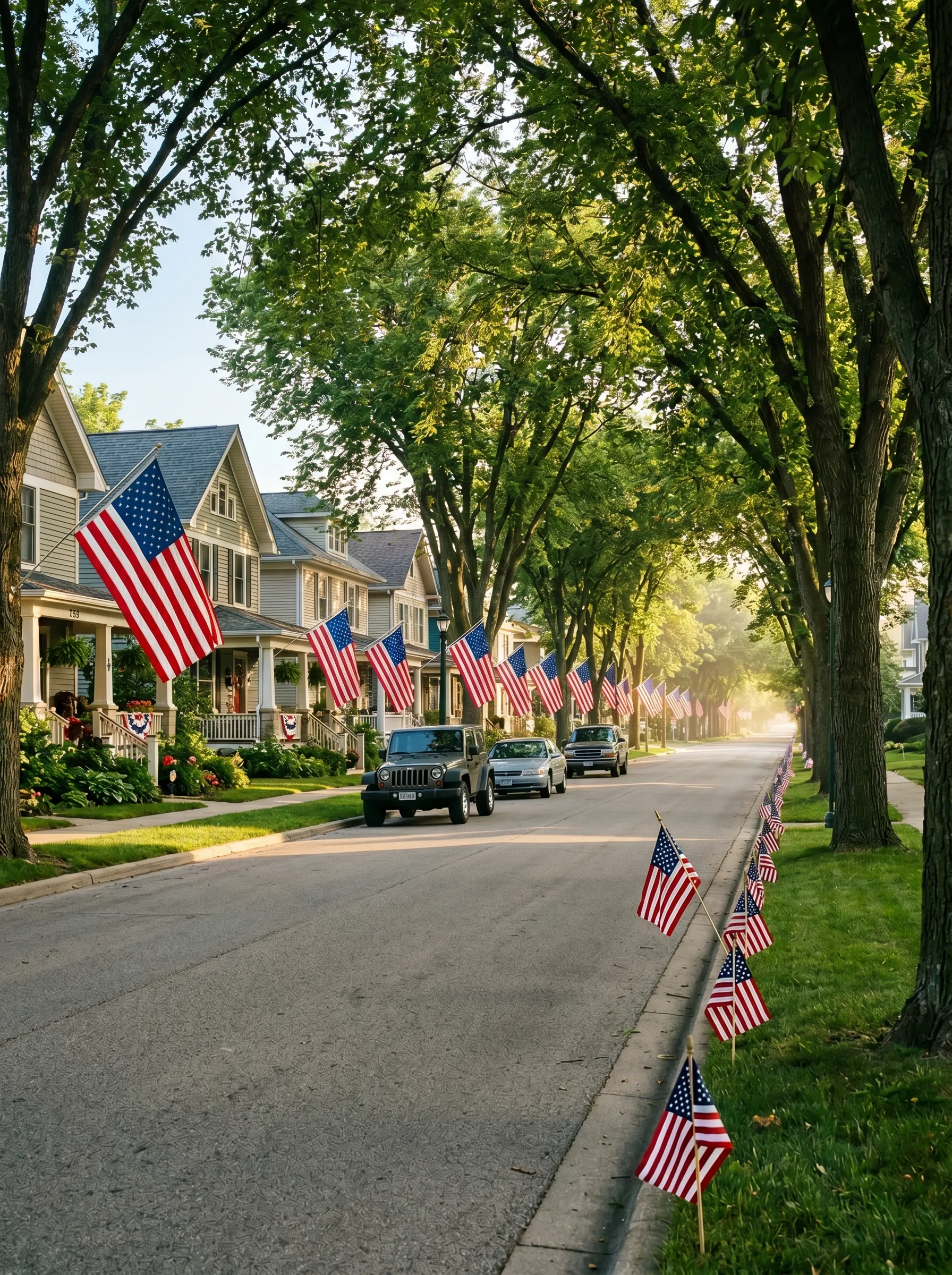 The Whole Street at Sunrise