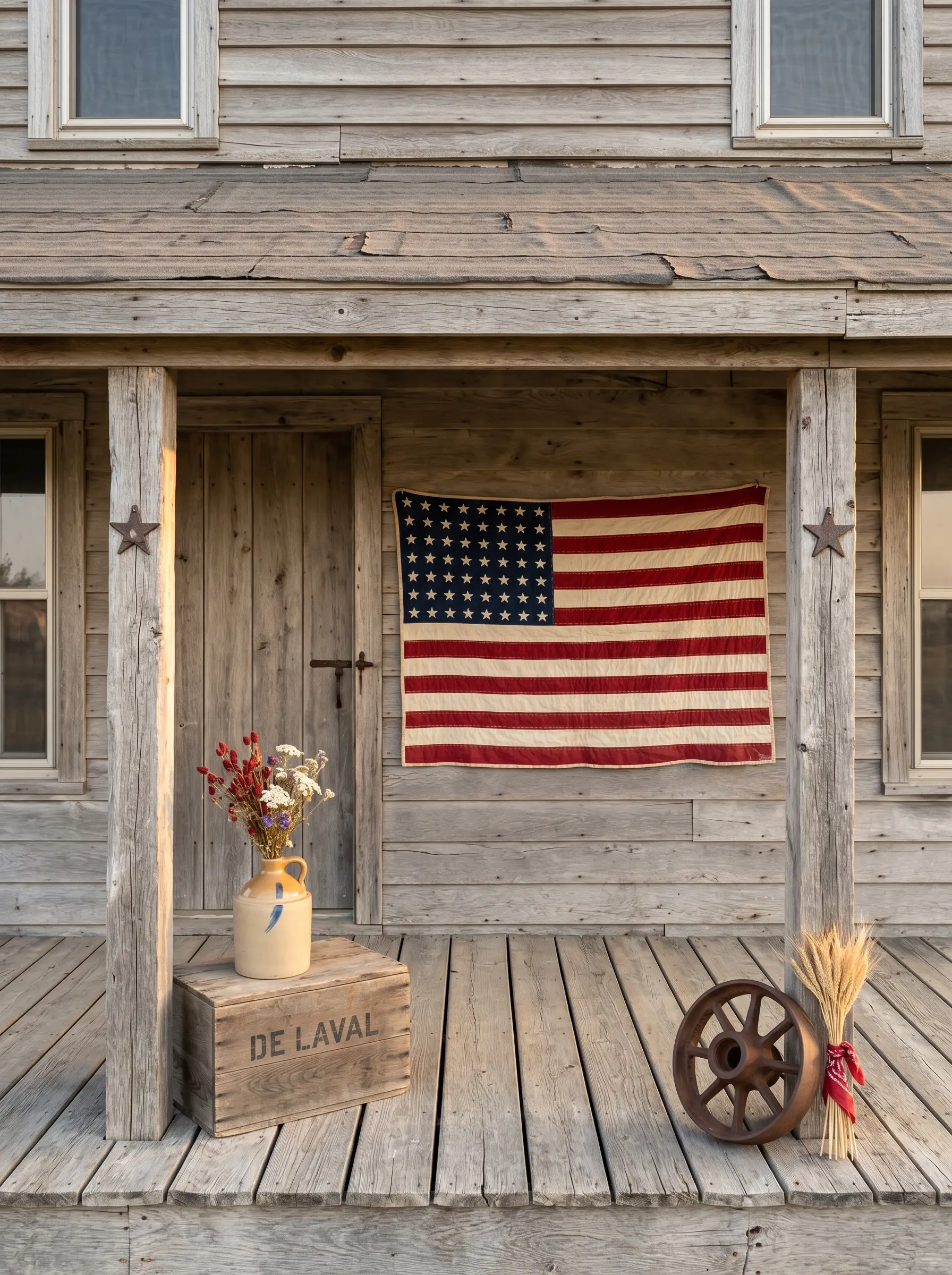 The Weathered Homestead That Earns Everything With Dried Tobacco and One Flag