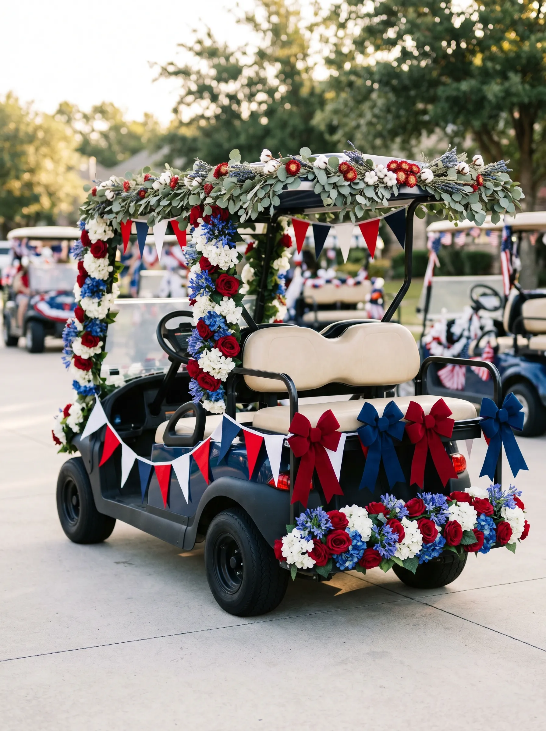 The Flower Garland and Pennant Parade Cart