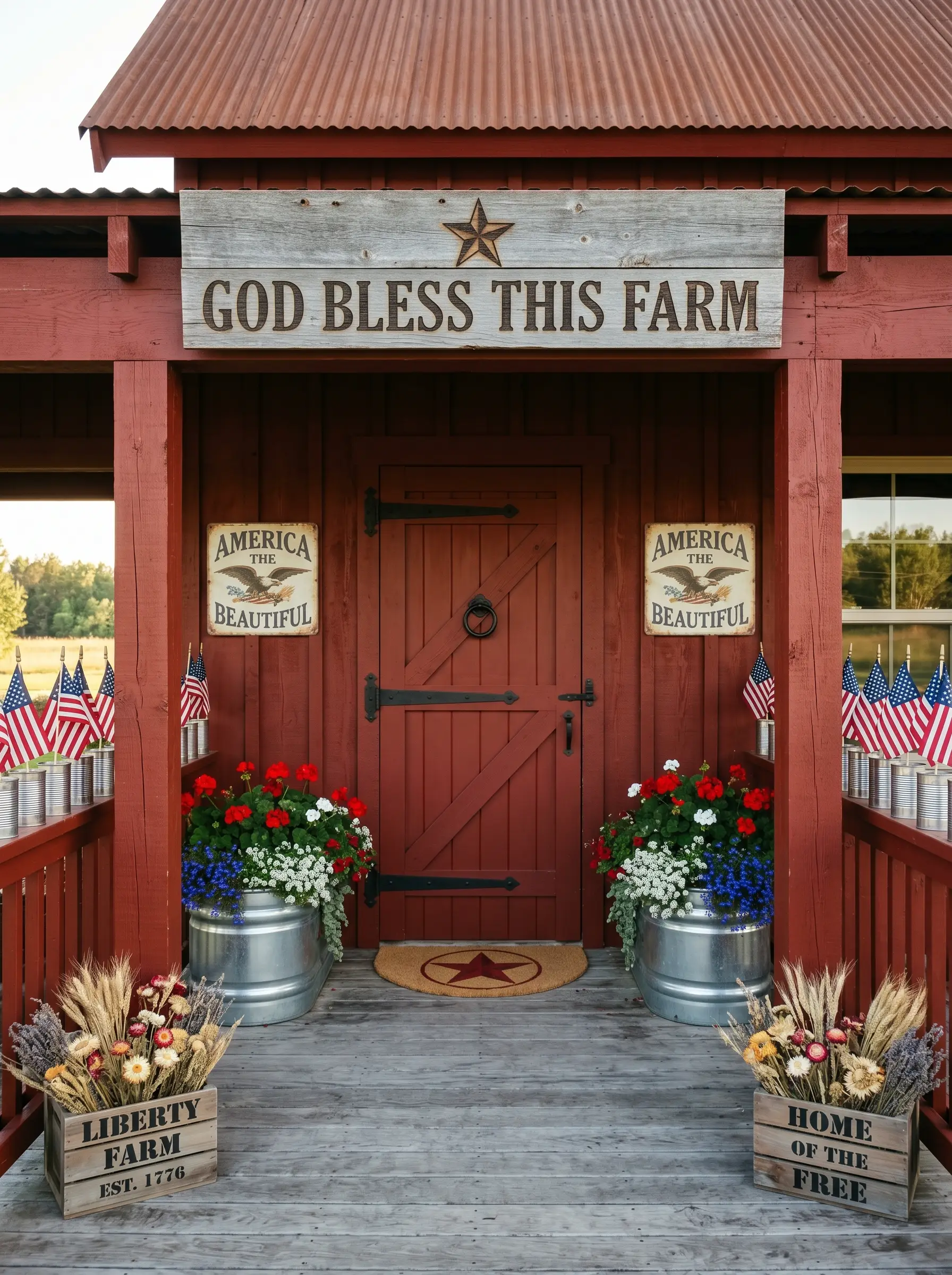 The Red Barn Porch That Goes Fully Committed and Earns It