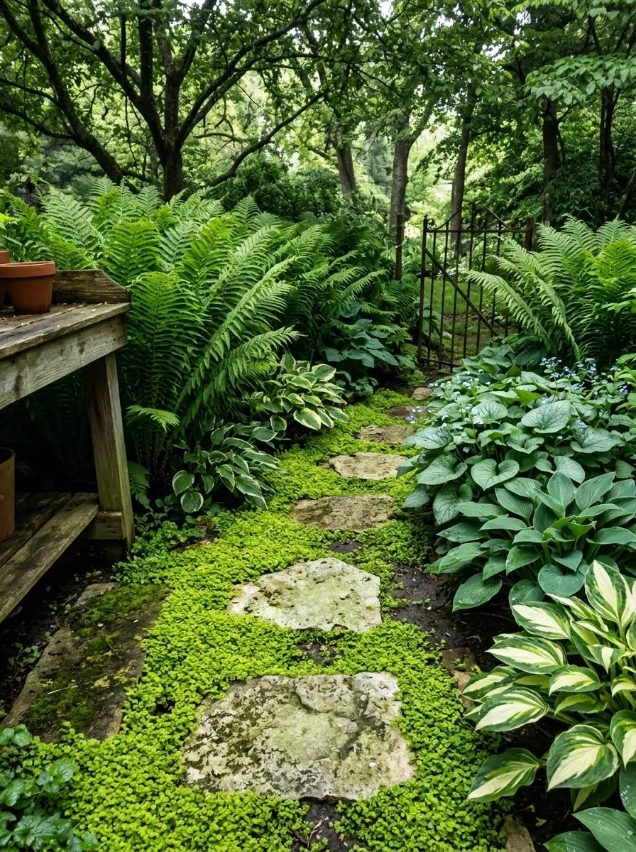 Moss and Stepping Stone Shade Path