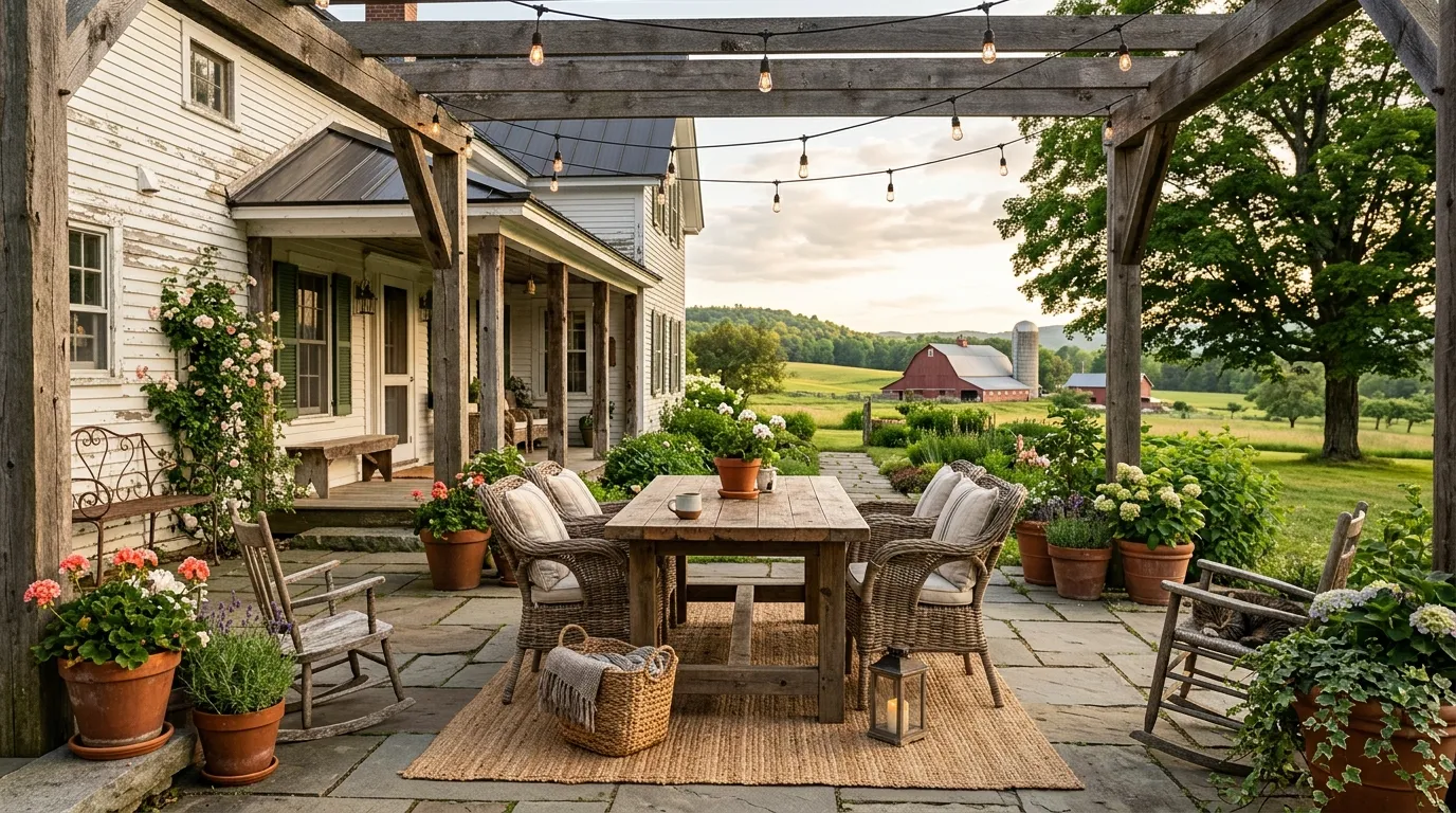 Farmhouse Patio Ideas for People Who’d Rather Be Outside Anyway