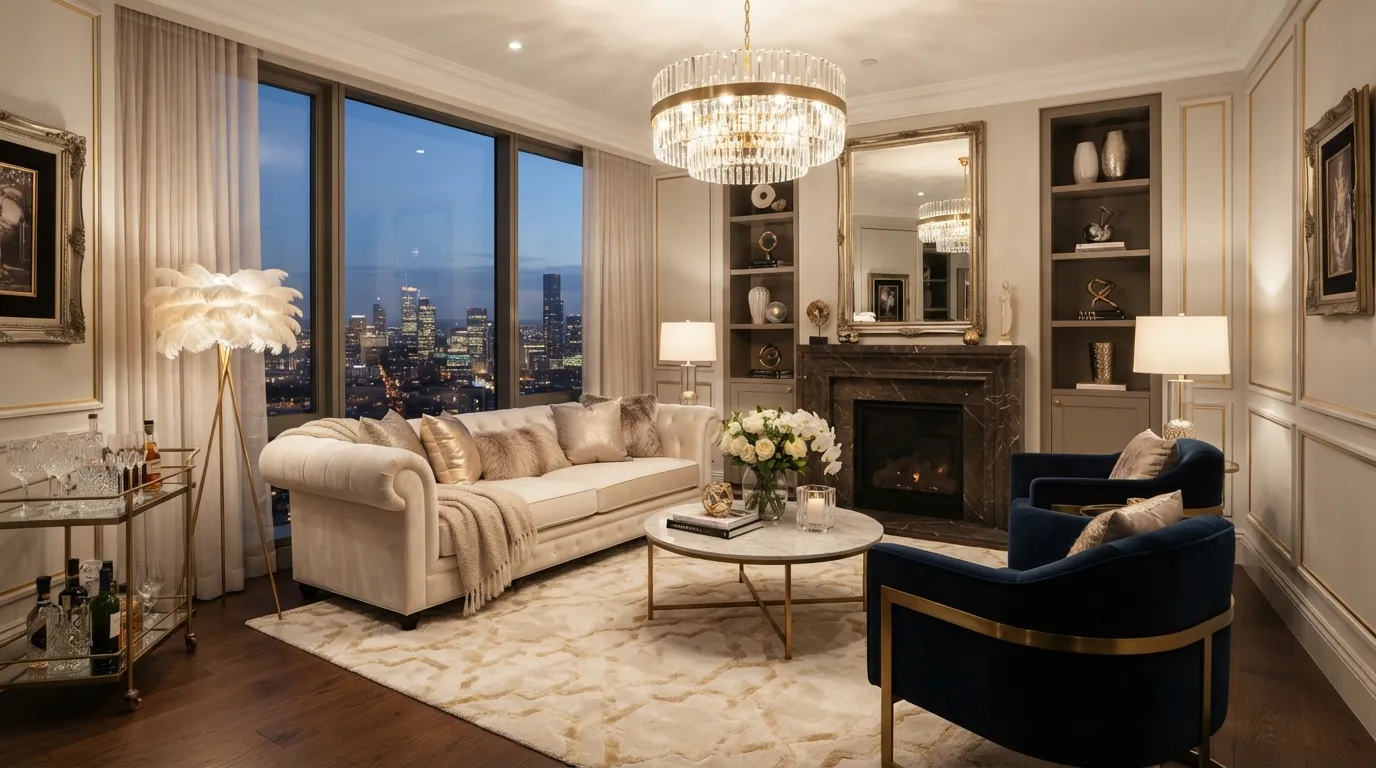 Glam Living Room Ideas for People Who Think Subtle Is a Compromise