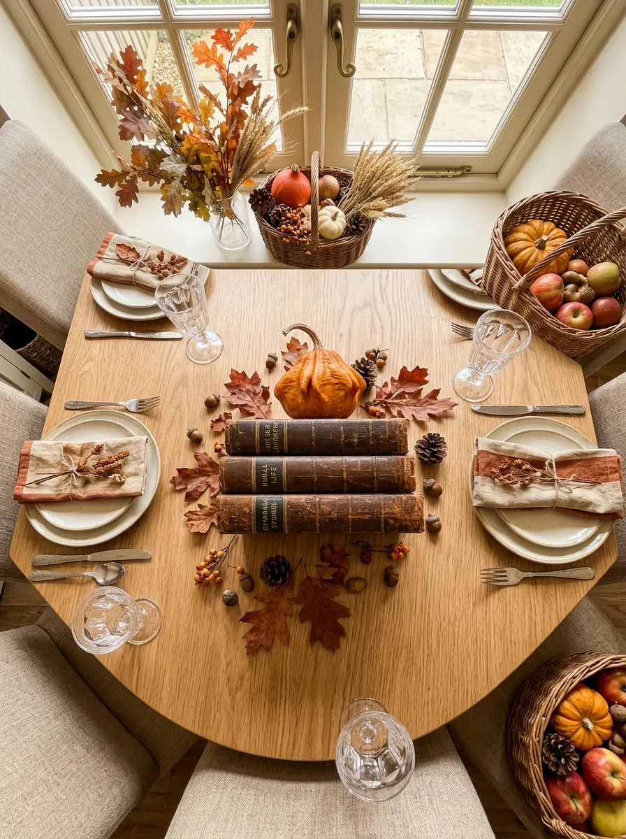 10. Vintage Books and Mini Gourds