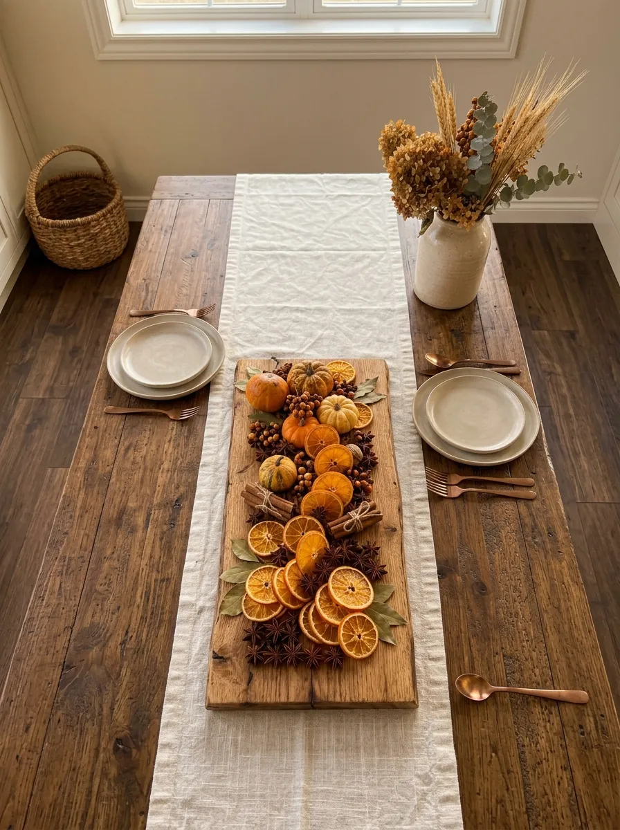 24. Dried Orange Slices on a Wood Slab