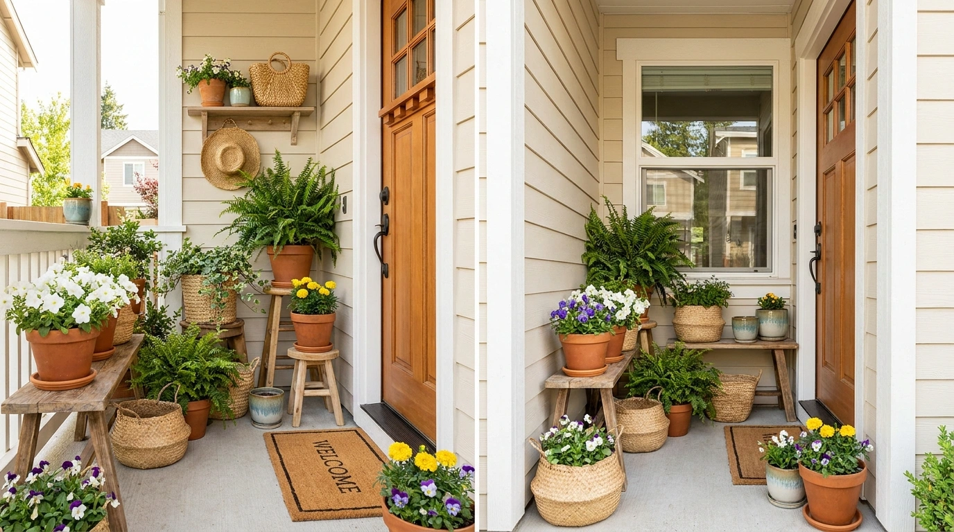 Small Front Porch Planters That Make a Tiny Entry Look Completely Finished