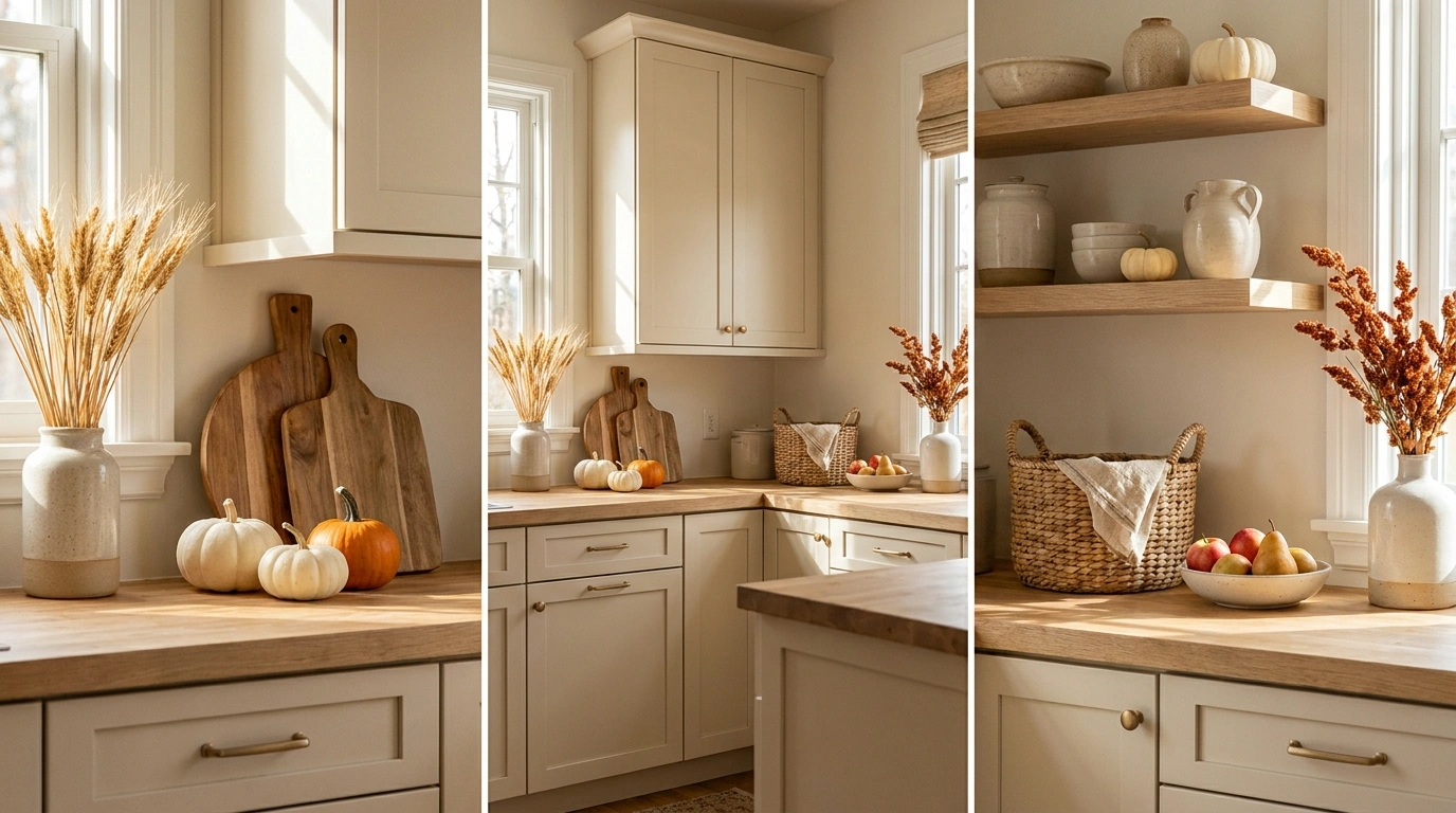 Fall Kitchen Countertop Decor Ideas That Make the Whole Kitchen Feel Ready for Autumn