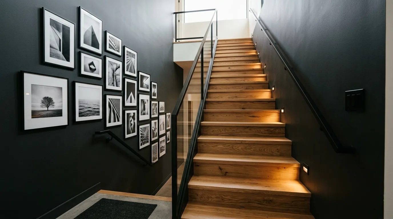 Ways to Decorate Stairs Between Two Walls So They Actually Look Finished