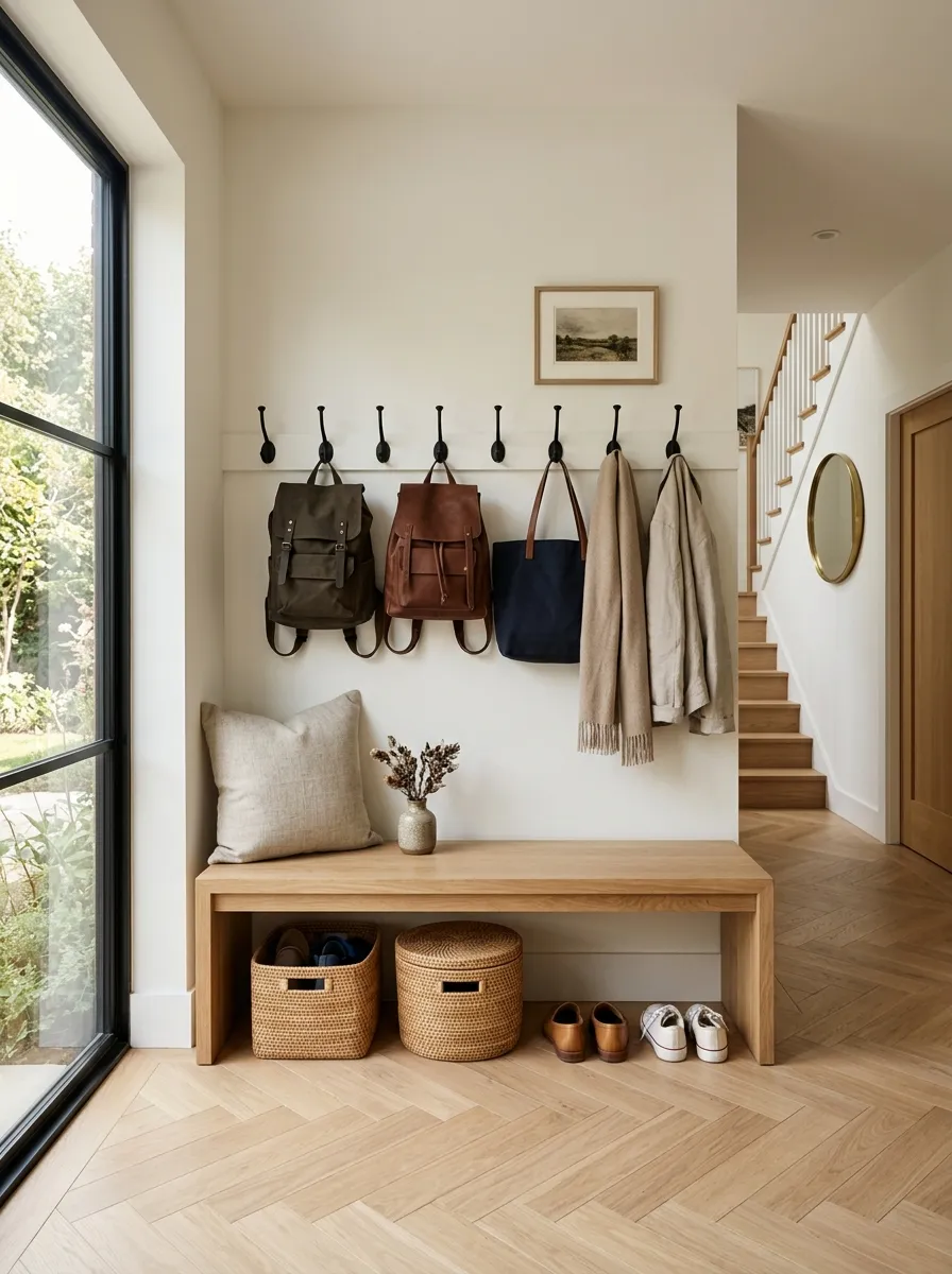 Add a Bench So Backpacks and Shoes Have One Landing Spot