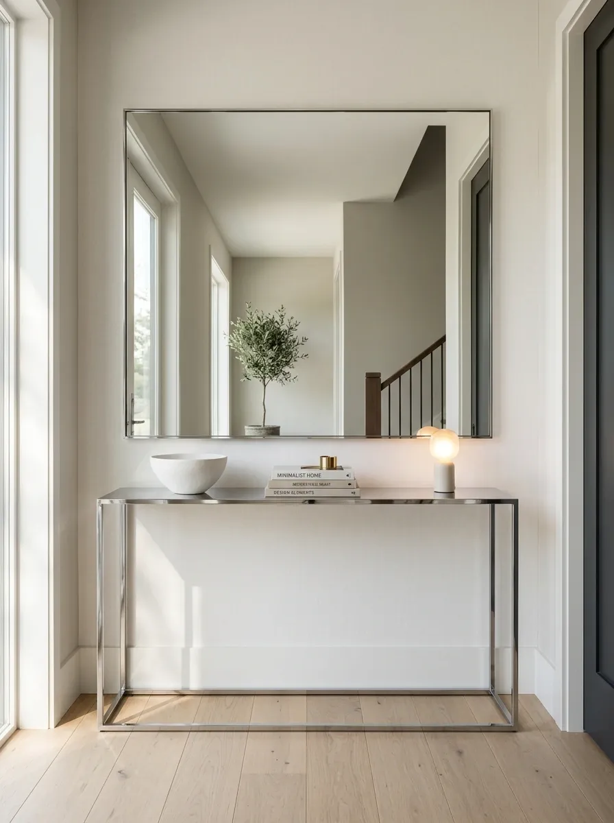 Add a Chrome Console Under a Large Mirror