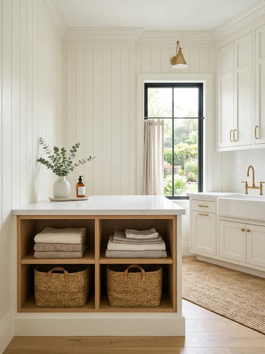 Add a Counter With an Open Cubby Below for Baskets