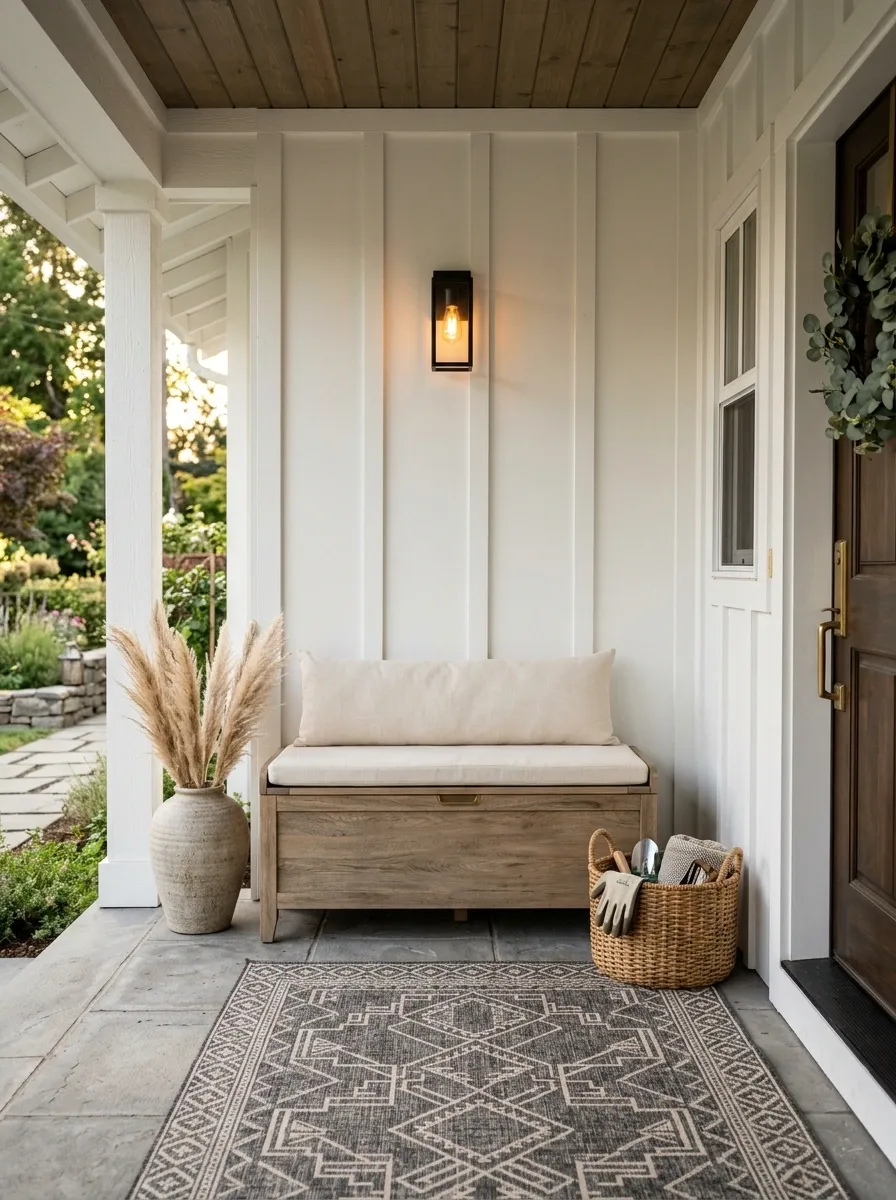 Add a Narrow Bench With Hidden Storage