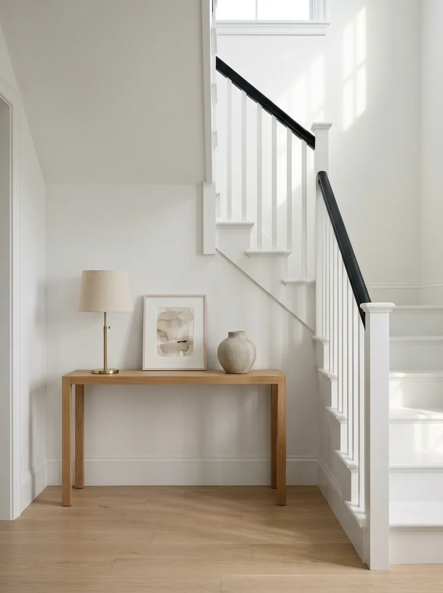 Add a Narrow Console or Shelf Where the Layout Allows It