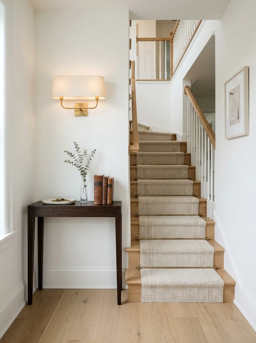 Add a Narrow Console Table at the Bottom Landing