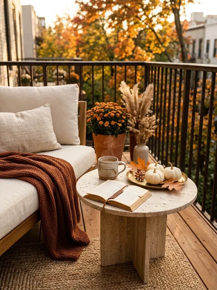 Add a Small Side Table for Drinks, Books, and Seasonal Decor
