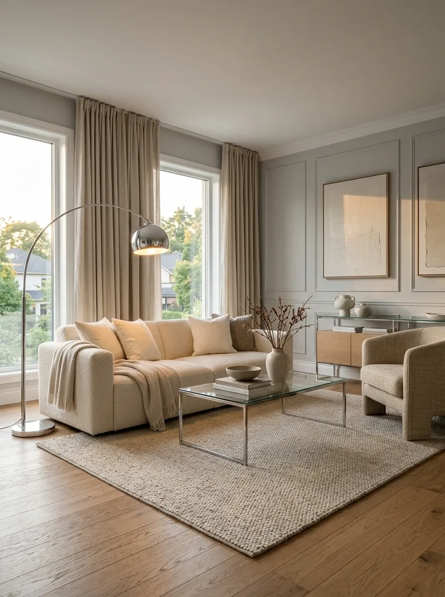 Add Cream and Beige Upholstery to Warm Up Cool Metal