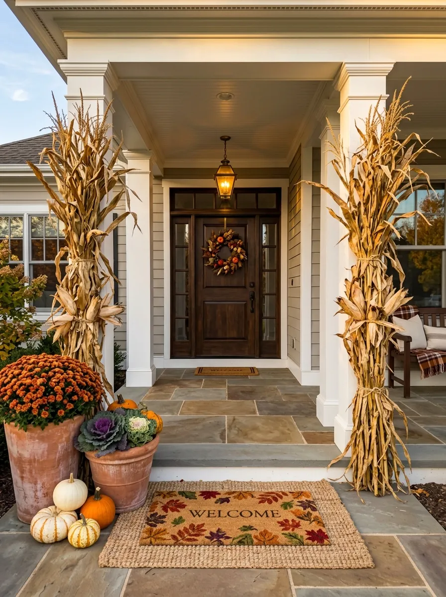 Add Dried Corn Stalks Only Where They Won't Block the Entry