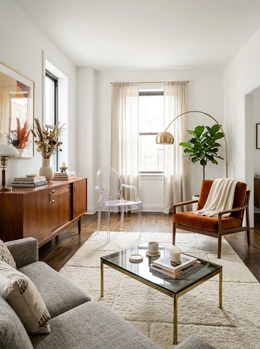 Add Glass, Acrylic, or Lucite for a Lighter Retro Look
