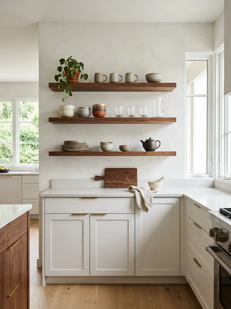 Add Open Wood Shelving Where You Actually Use It