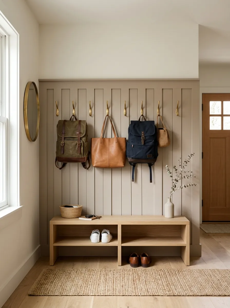 Add Shoe Storage Directly Below the Backpack Hooks