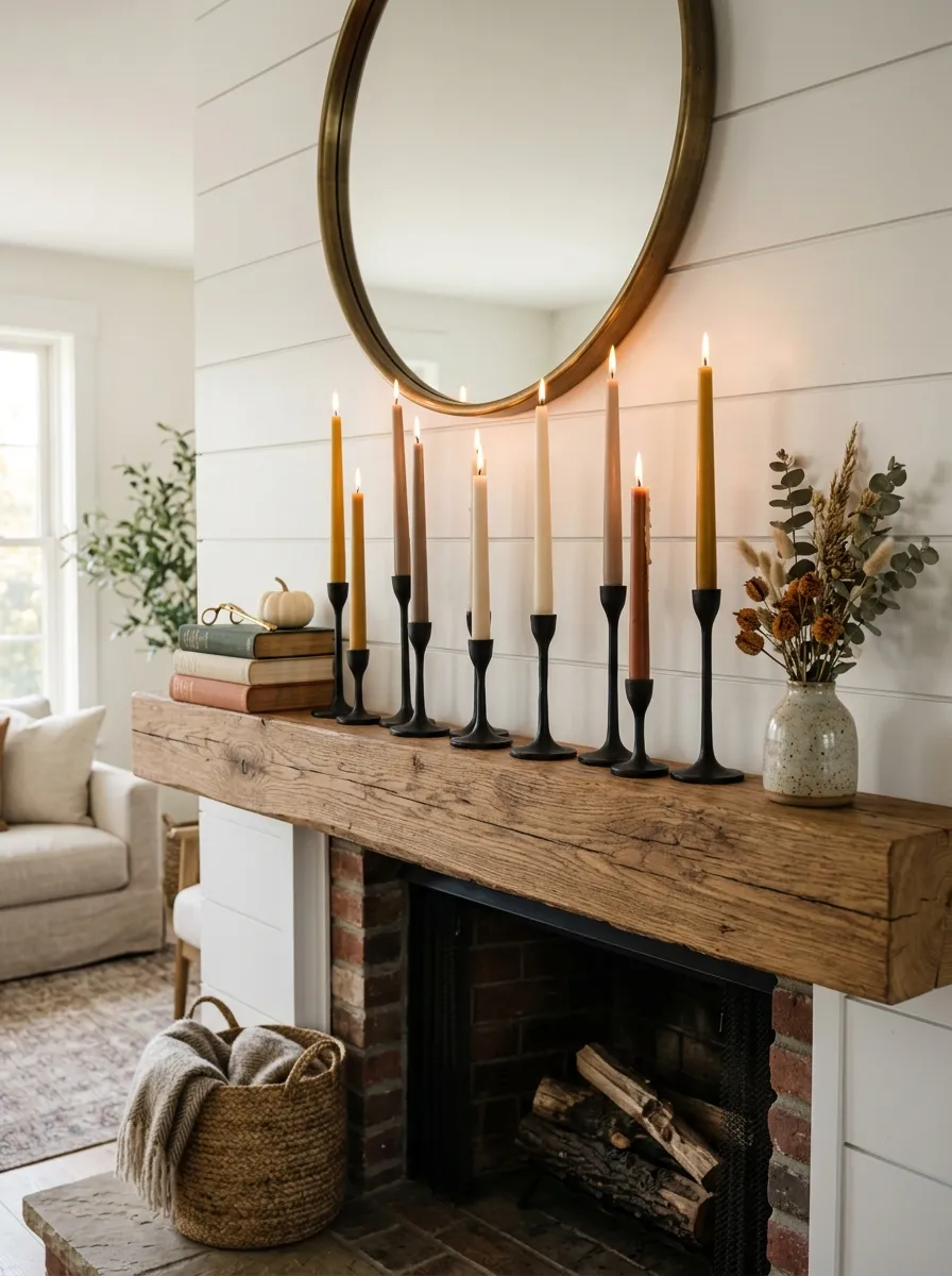 Add Taper Candles in Matte Black Holders
