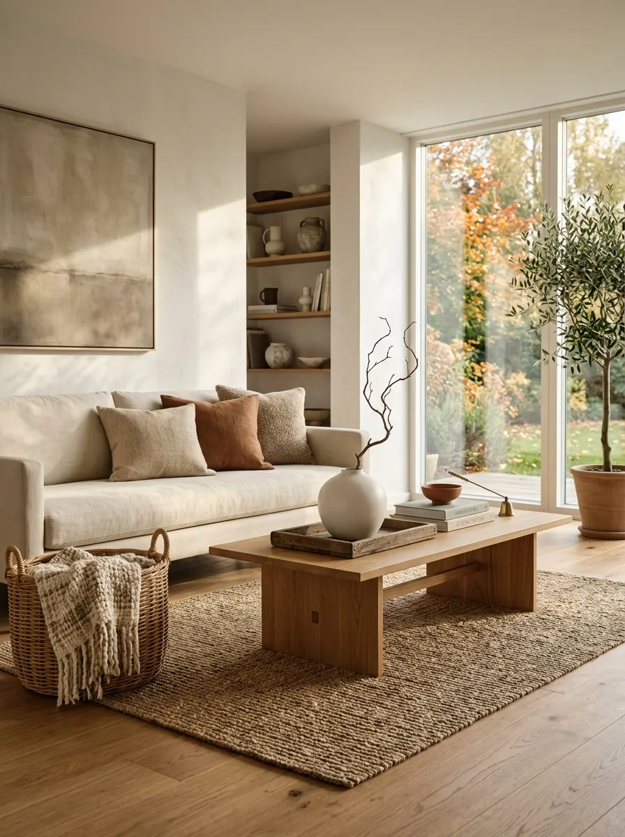 Add Warmth With Aged Wood and Woven Textures
