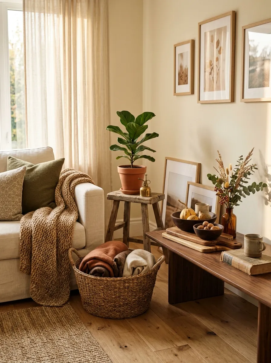 Add Warmth With Secondhand Baskets and Wood Pieces