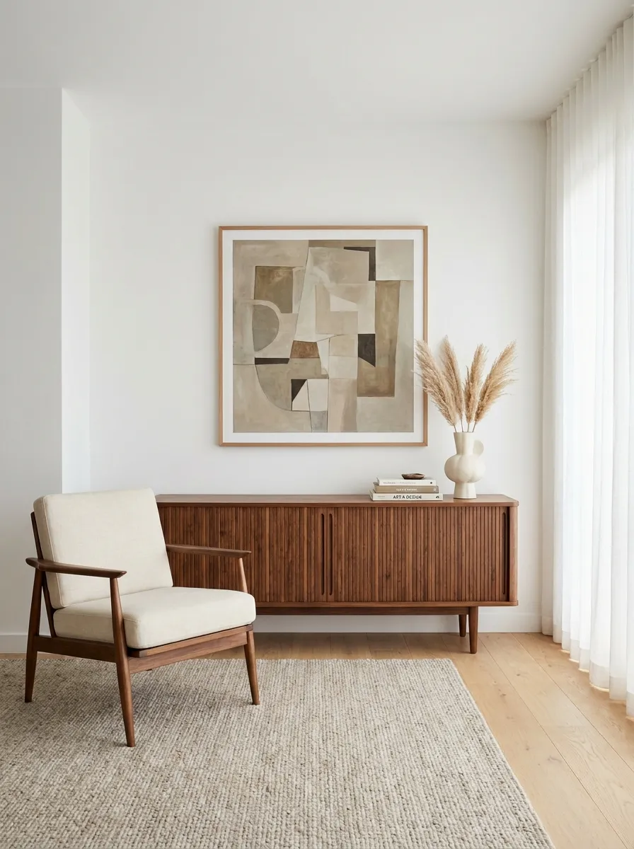 Anchor the Room with a Walnut Credenza