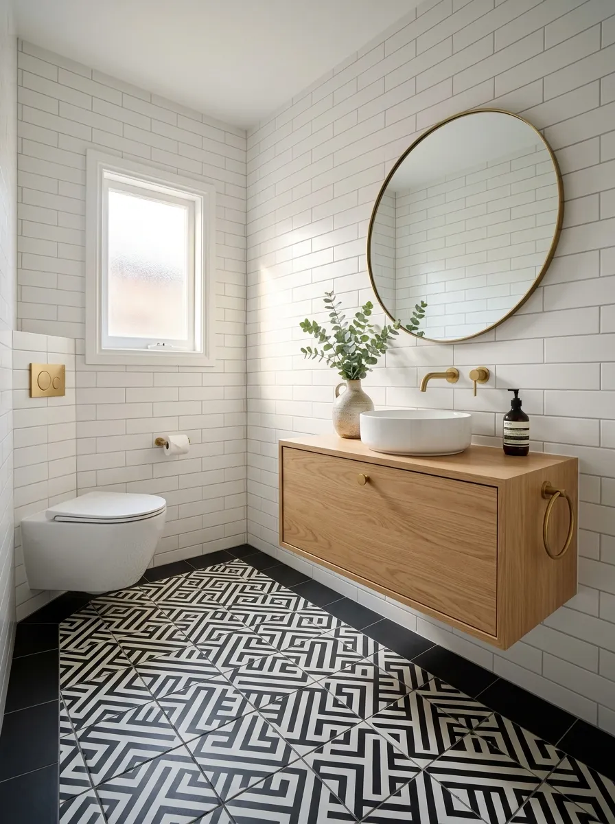 Anchor the Space with a Bold Patterned Floor Tile