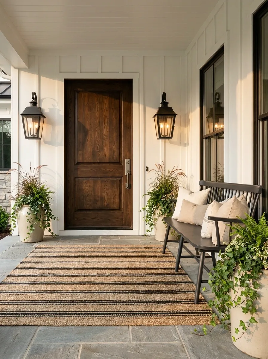 Anchor with Oversized Matte Black Lanterns