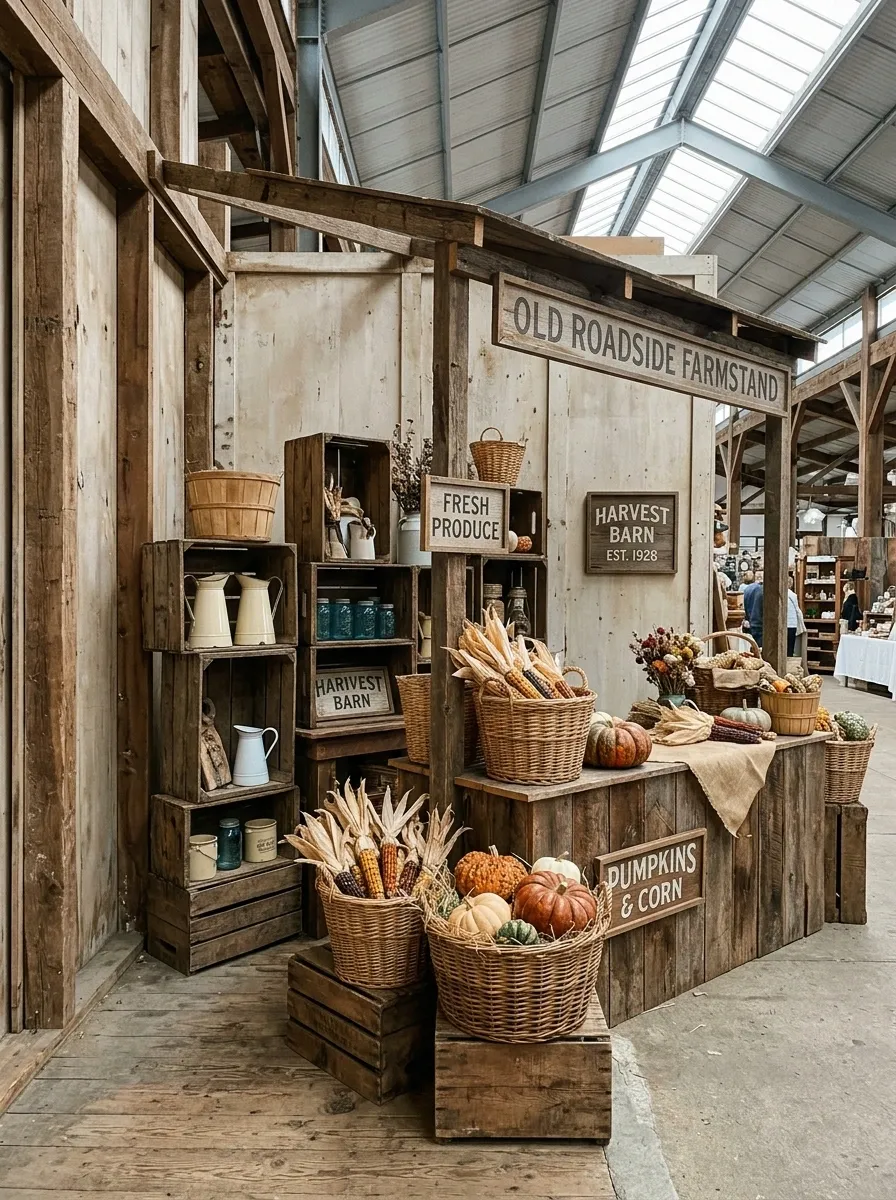 Antique Farmstand in Burnt Orange and Cream