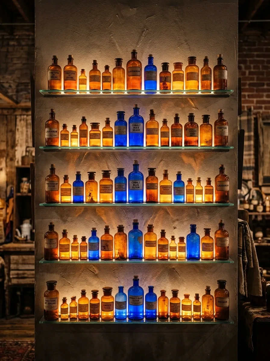 Apothecary Bottle Wall