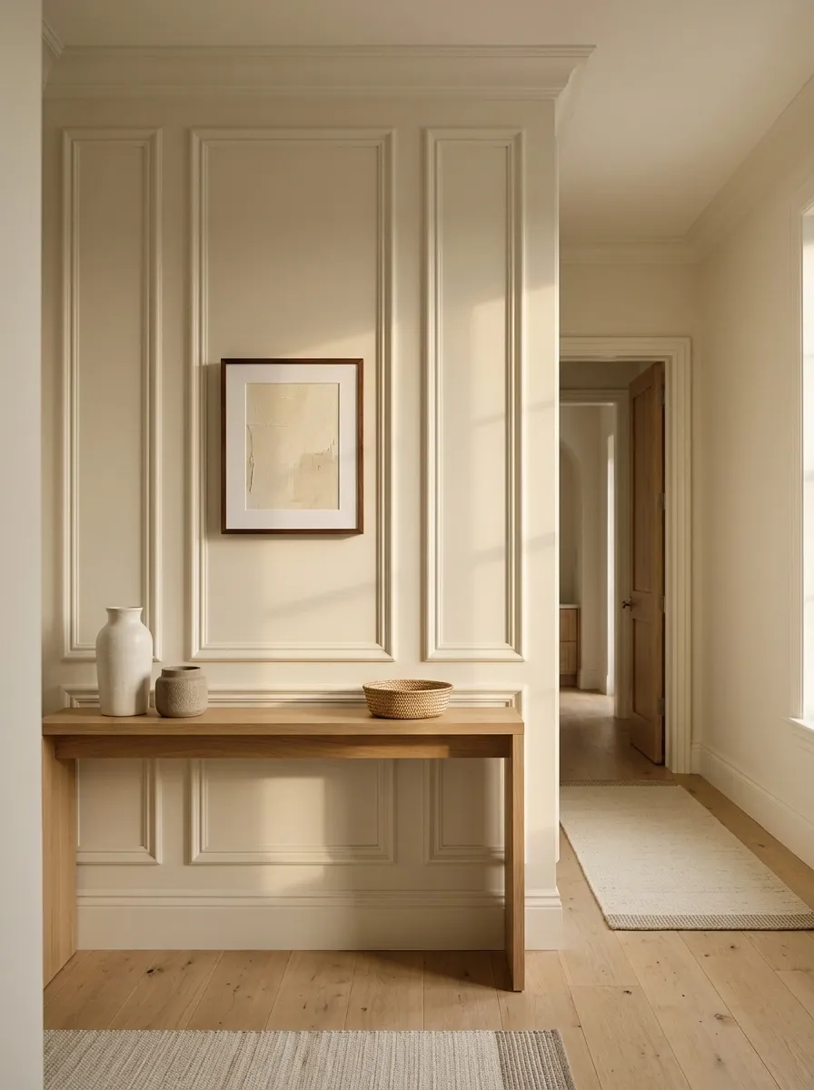 Architectural Wall With Narrow Vertical Molding