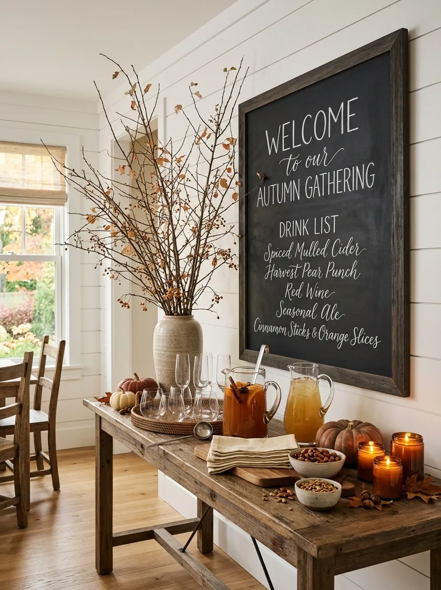 Autumn Gathering Chalkboard Party Display