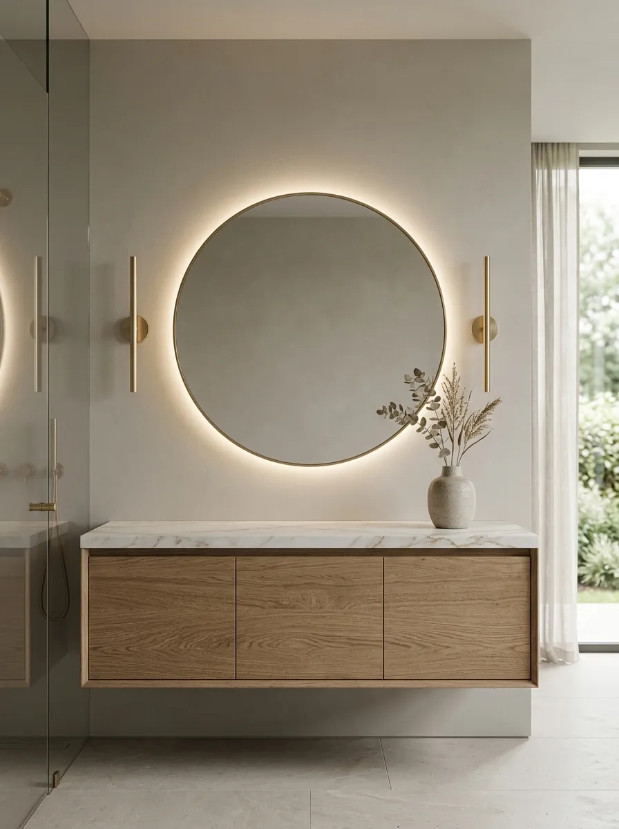Backlit Mirrors Give the Vanity a Softer Glow