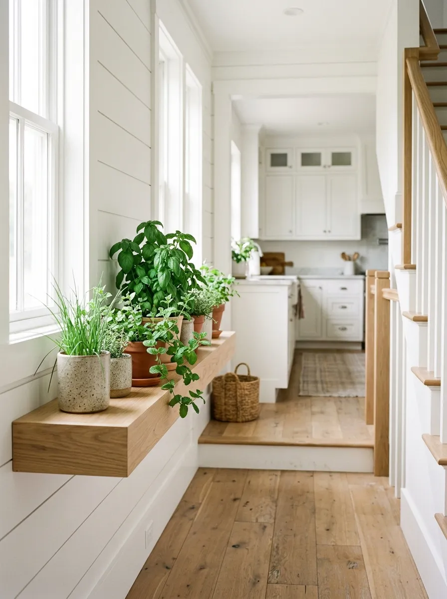 Build A Corner Herb Shelf On The Landing