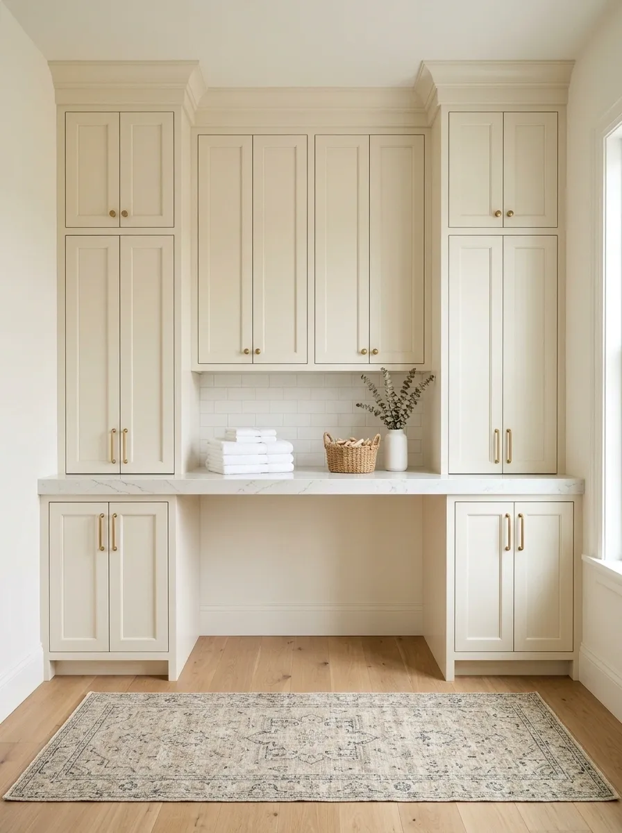 Build a Folding Table Between Tall Cabinets