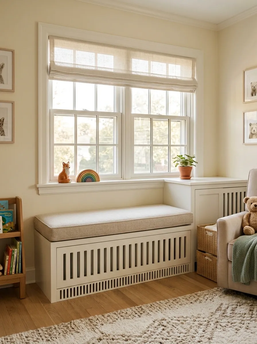 Build a Low Window Seat with Bins