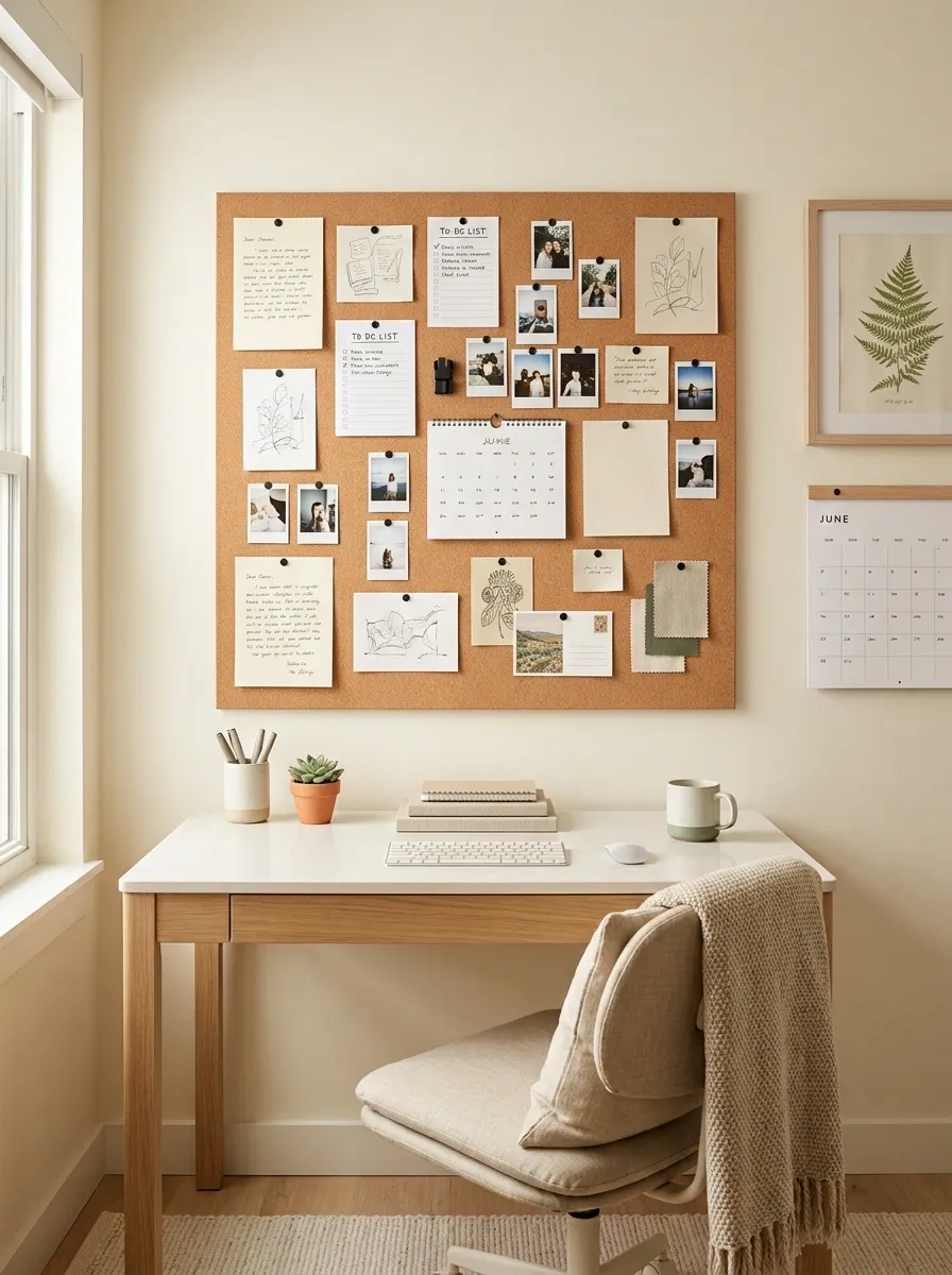 Build a study wall around a cork board