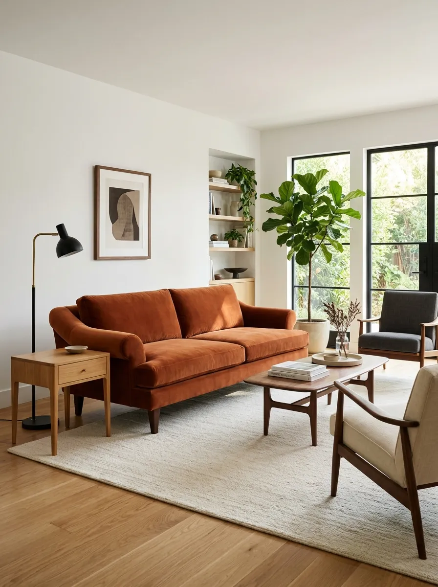 Build the Room Around One Strong Vintage-Inspired Sofa