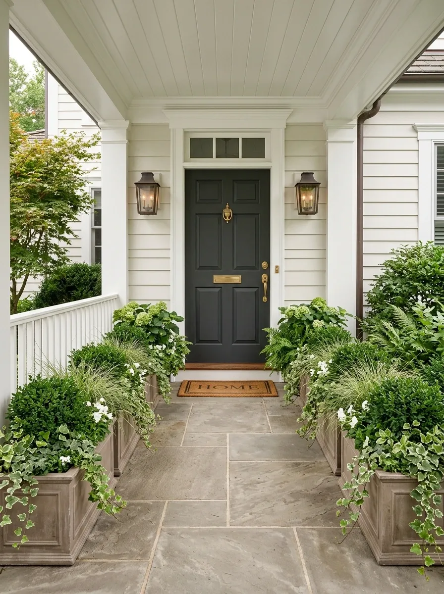 Built-In Looking Planter Arrangement for a Tiny Entry