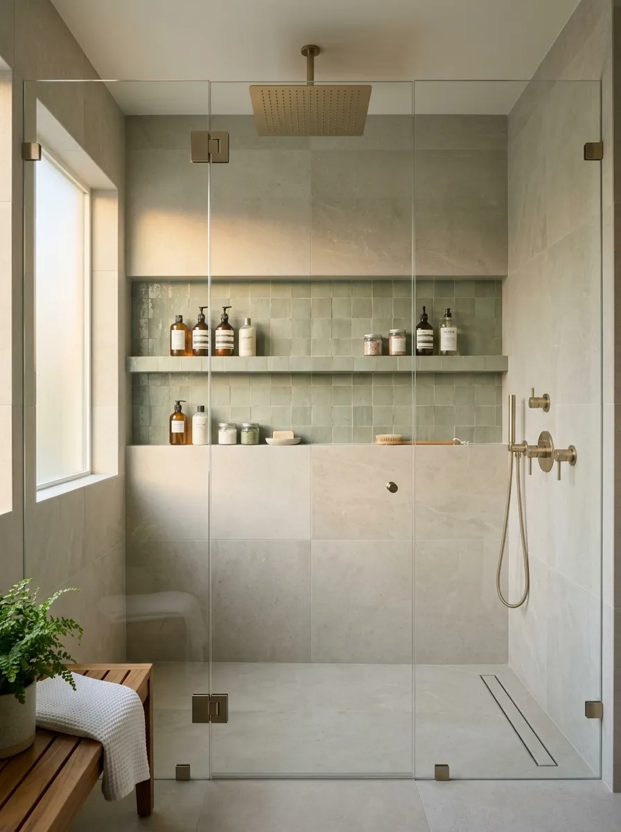 Built-In Shower Niches Stop Bottles From Taking Over