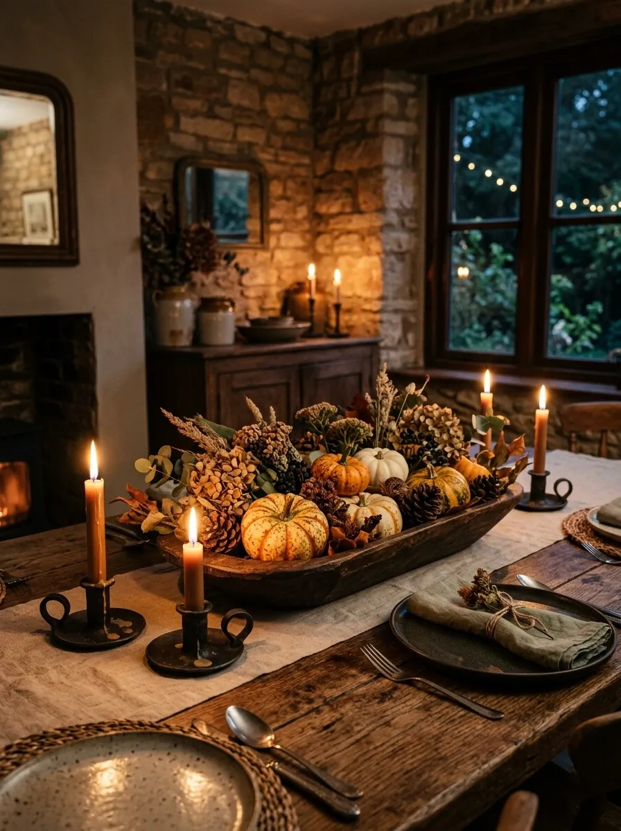 Candlelit Rustic Evening Arrangement