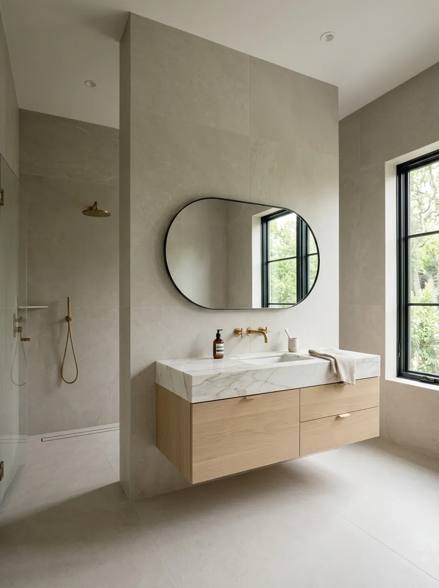 Ceiling-Height Tile Makes the Room Feel More Architectural